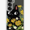 Redbubble Black Cat With Flowers Samsung Galaxy Phone Case Clearance