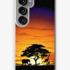 Redbubble Wild Animals On African Savanna Sunset Samsung Galaxy Phone Case Clearance