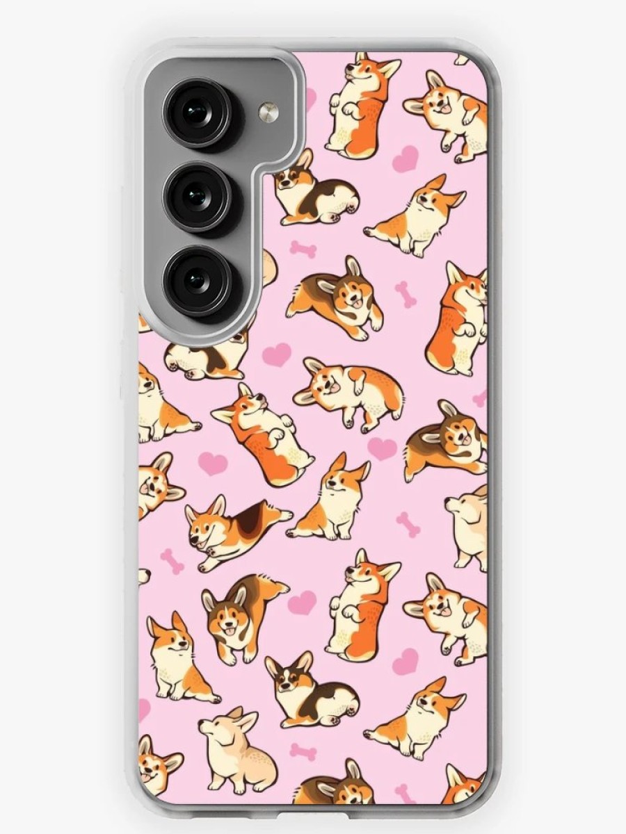 Redbubble Lovey Corgis In Pink Samsung Galaxy Phone Case Online