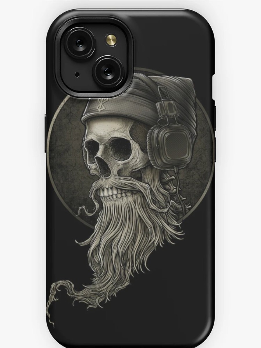 Redbubble Viking Vintage Skull Beard With Headphone Iphone Case Online