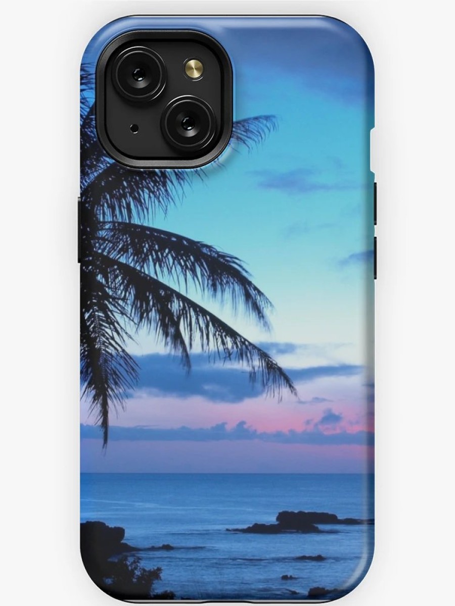 Redbubble Tropical Island Pretty Pink Blue Sunset Landscape Iphone Case Best