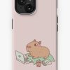 Redbubble Cute Chilling Capybara With Laptop And Snacks Iphone Case Hot