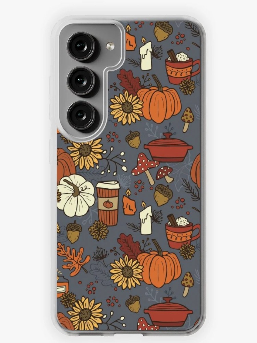 Redbubble Cozy Fall Vibes Pattern Samsung Galaxy Phone Case Hot