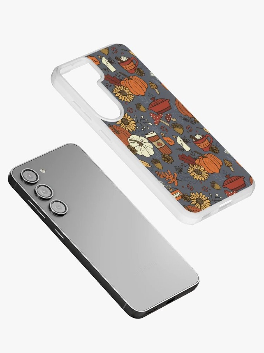 Redbubble Cozy Fall Vibes Pattern Samsung Galaxy Phone Case Hot