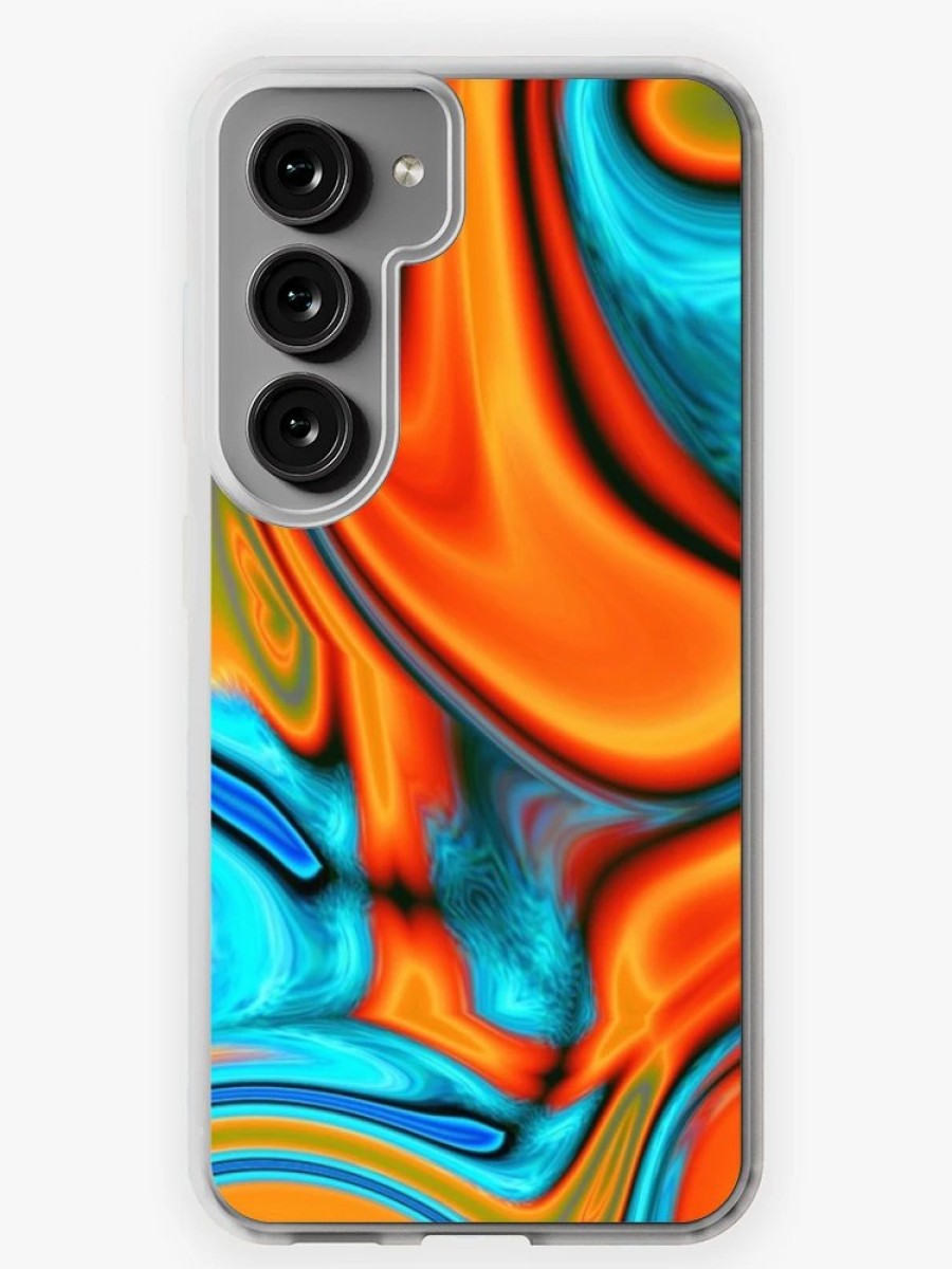 Redbubble Vivid Modern Southwest Hipster Turquoise Orange Swirls Samsung Galaxy Phone Case Online