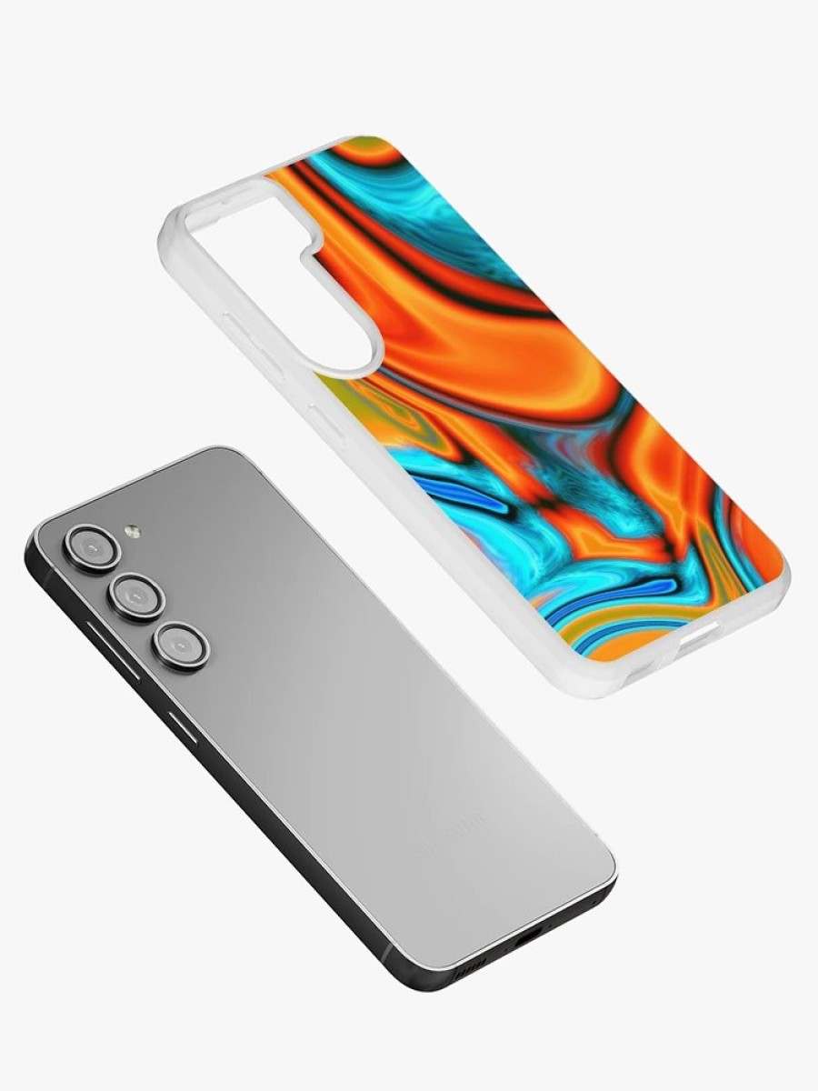 Redbubble Vivid Modern Southwest Hipster Turquoise Orange Swirls Samsung Galaxy Phone Case Online