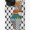 Redbubble I Love Palestine My Homeland Palestinian Map With Kufiya Hatta Pattern And Most Sacred Cites In Jerusalem -Blk Iphone Case Hot