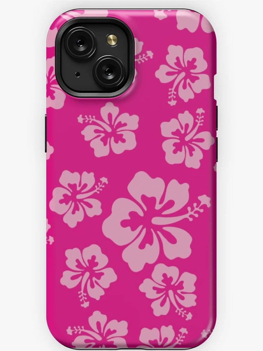 Redbubble Bright Pink Hibiscus Hawaiian Flower Aloha Iphone Case Hot