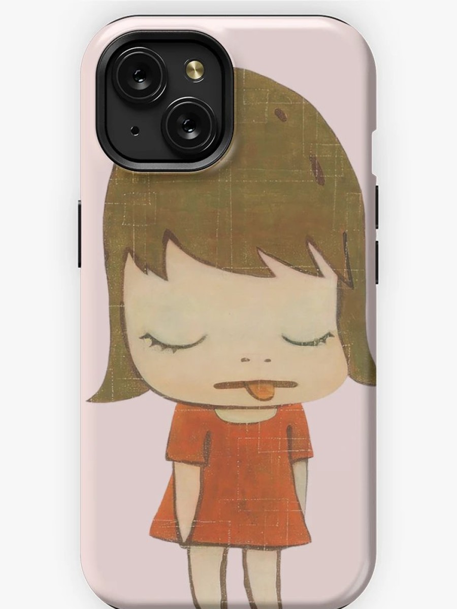 Redbubble Yoshitomo Nara Red Dress Girl Thinking Pinky Iphone Case Clearance