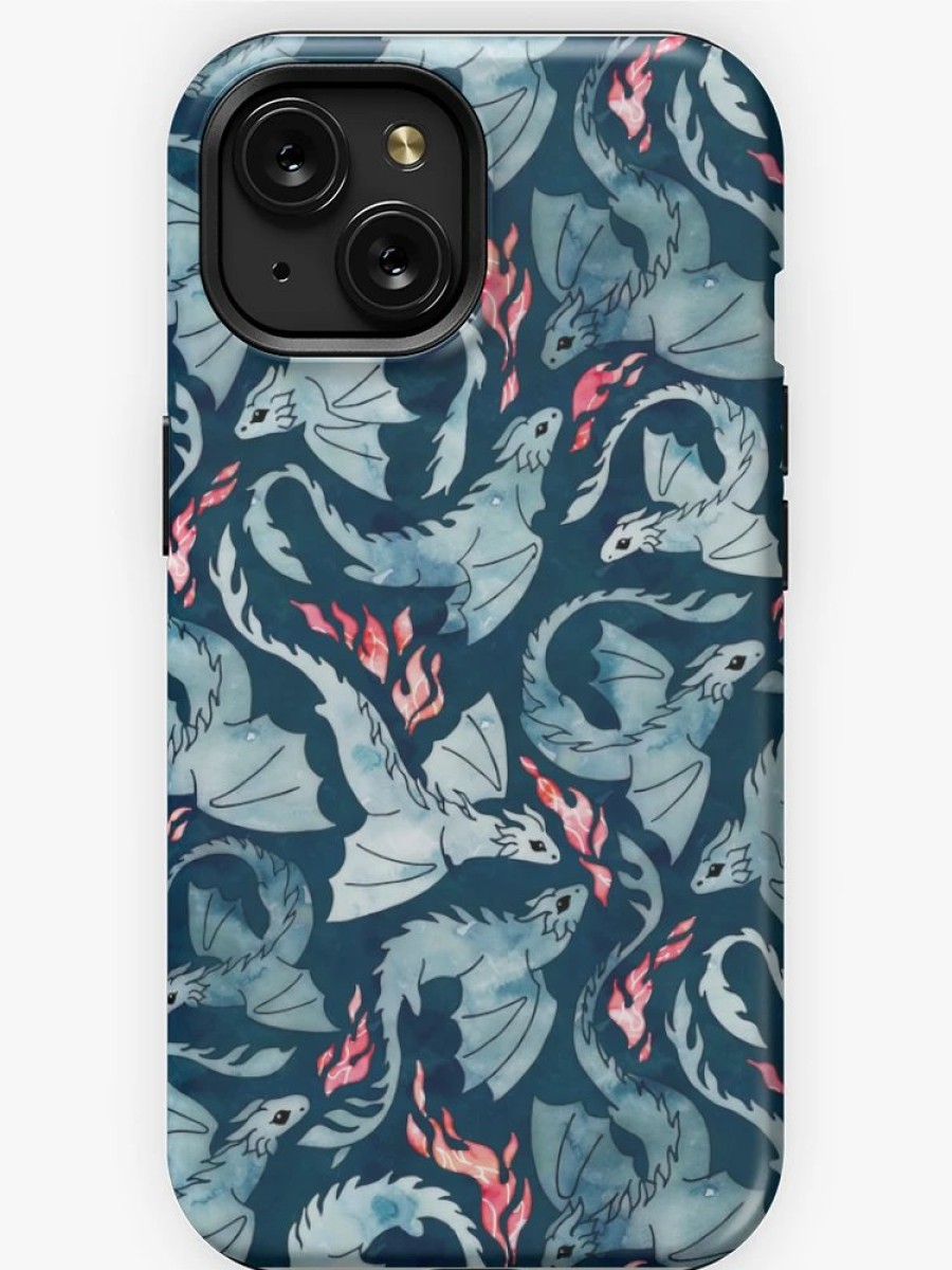 Redbubble Dragon Fire Dark Blue Iphone Case Wholesale