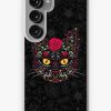 Redbubble Day Of The Dead Kitty Cat Sugar Skull Samsung Galaxy Phone Case New