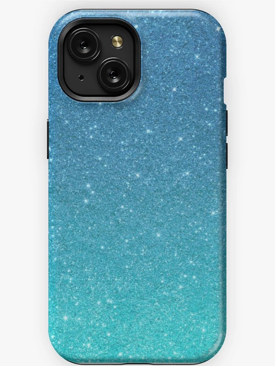 Redbubble Blue Turquoise Ombre Trendy Glitter Iphone Case Best