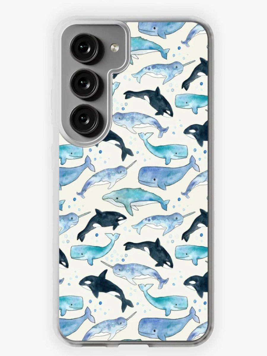 Redbubble Whales, Orcas & Narwhals Samsung Galaxy Phone Case New