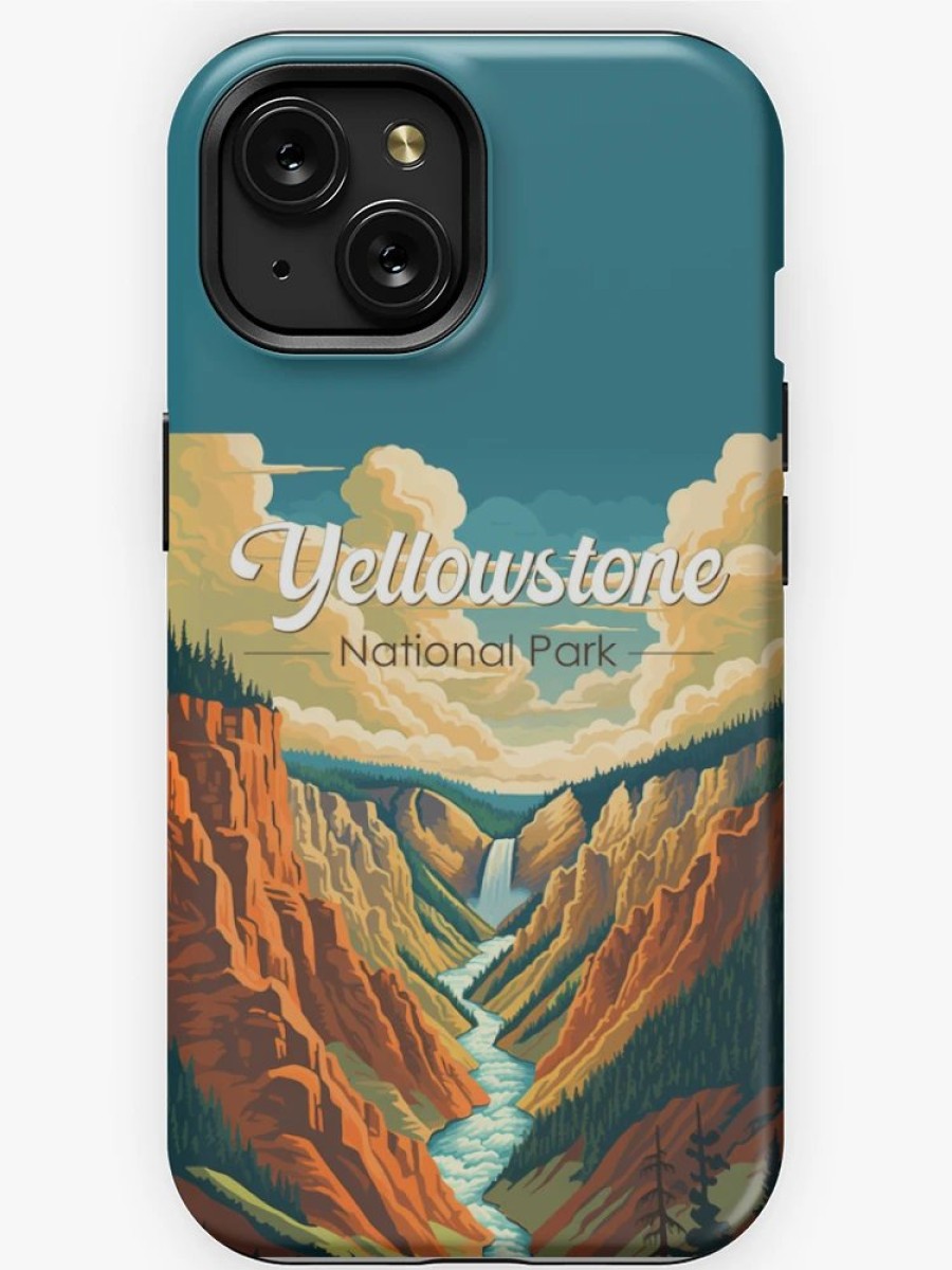 Redbubble Yellowstone National Park Grand Canyon Illustration Retro Iphone Case Hot