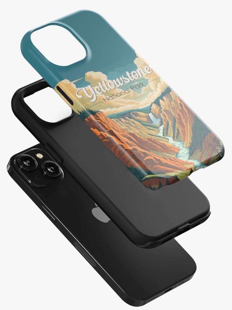 Redbubble Yellowstone National Park Grand Canyon Illustration Retro Iphone Case Hot