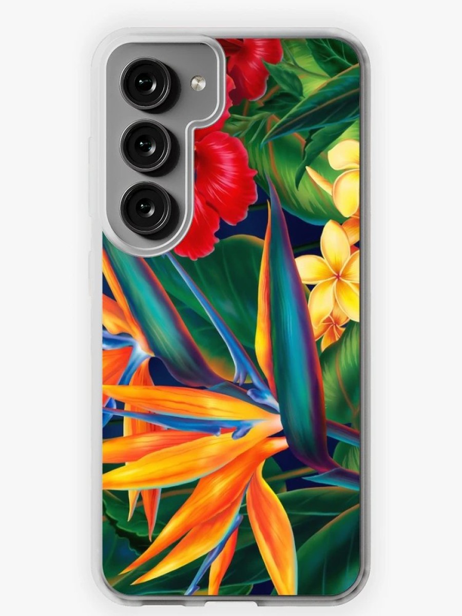 Redbubble Tropical Paradise Hawaiian Birds Of Paradise Illustration Samsung Galaxy Phone Case Online