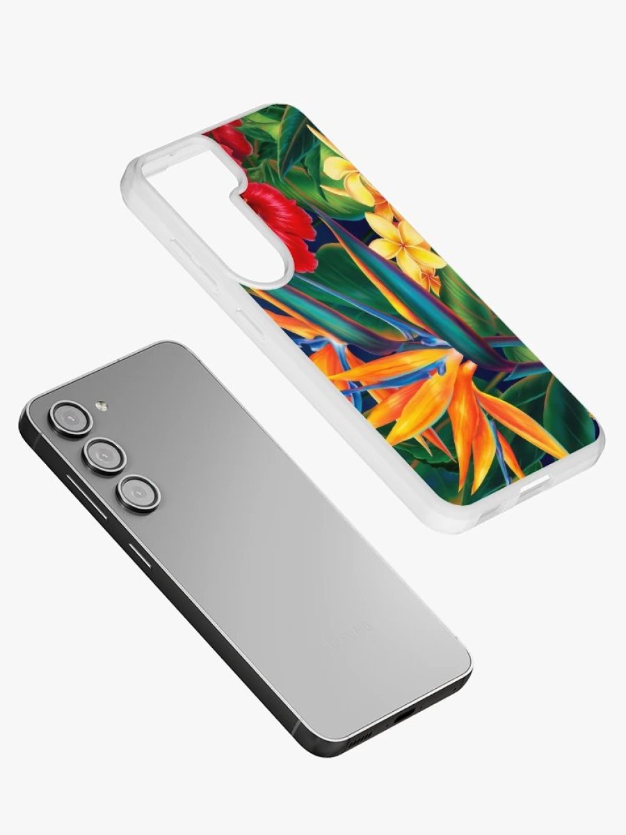 Redbubble Tropical Paradise Hawaiian Birds Of Paradise Illustration Samsung Galaxy Phone Case Online