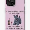 Redbubble Scottish Terrier And Wine Funny Gift For Dog Mom Iphone Case Clearance