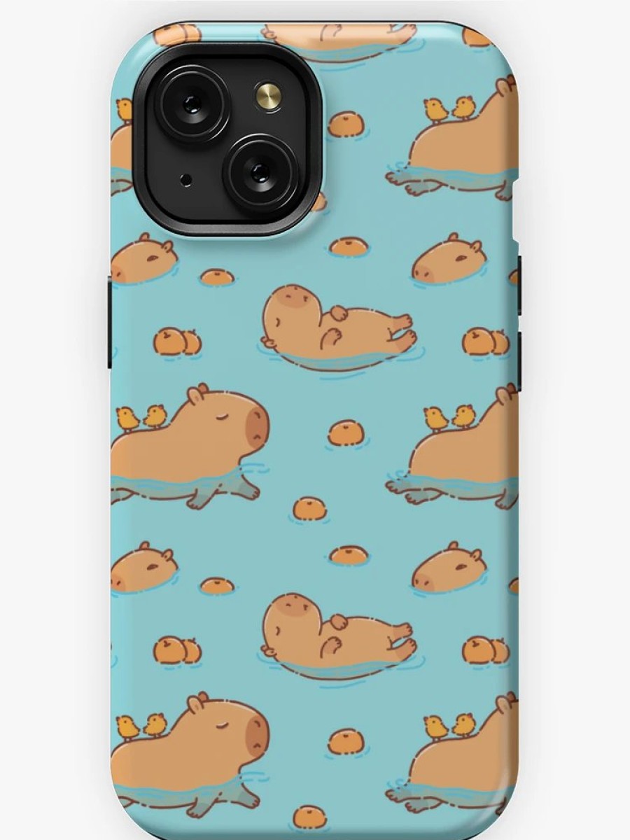 Redbubble Capybara Pattern Swimming With Oranges Iphone Case Online