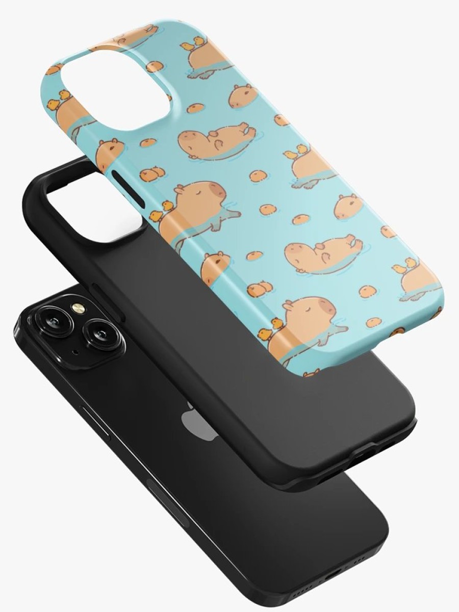 Redbubble Capybara Pattern Swimming With Oranges Iphone Case Online