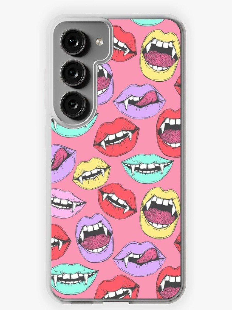 Redbubble Pop Art Style Vampire Lips Samsung Galaxy Phone Case Wholesale