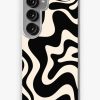 Redbubble Retro Liquid Swirl Abstract Pattern In Black And Almond Cream Samsung Galaxy Phone Case Wholesale