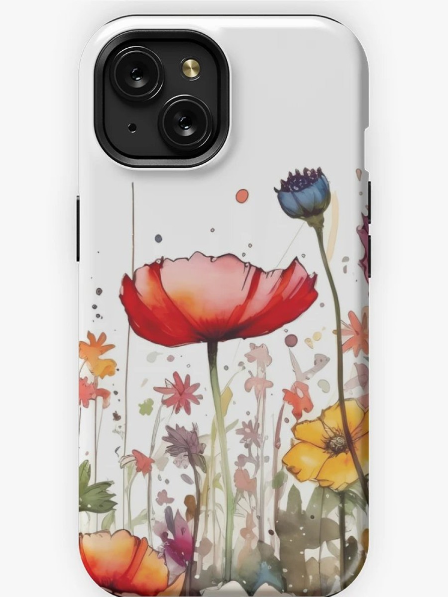 Redbubble Colorful Apple Phone Case Watercolor Flowers Pattern. Iphone And Samsung Galaxy Case Cover Iphone Case Hot