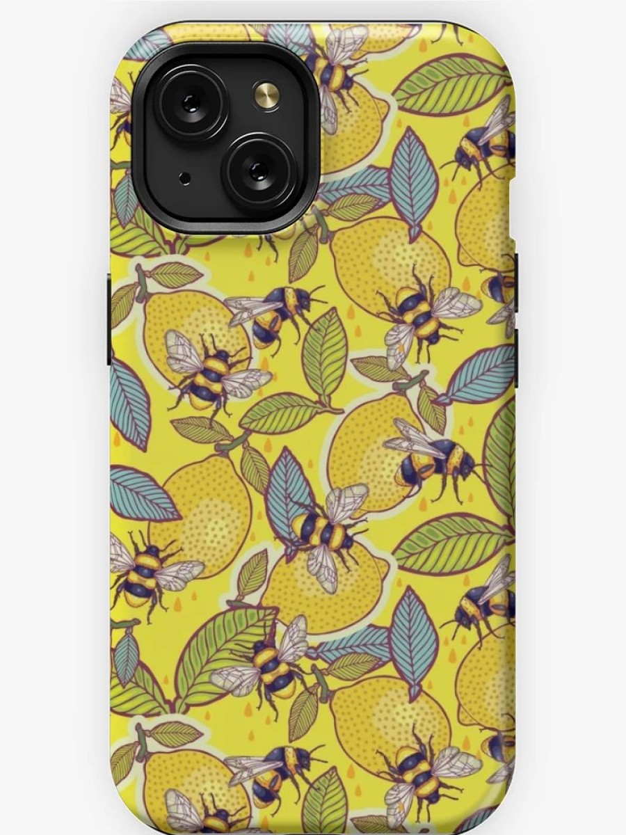 Redbubble Yellow Lemon And Bee Garden. Iphone Case Online