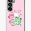 Redbubble Cute Cottagecore Frog With Strawberries In Retro 90S Kawaii Aesthetic: A Japanese Y2K Style Pink Fungi And Bubble Milk Froggy For Cyberpunk Weirdcore And Pinkish Frog Lovers Samsung Galaxy Phone Case Best