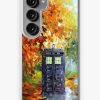 Redbubble Blue Phone Booth With Autumn Views Samsung Galaxy Phone Case Clearance