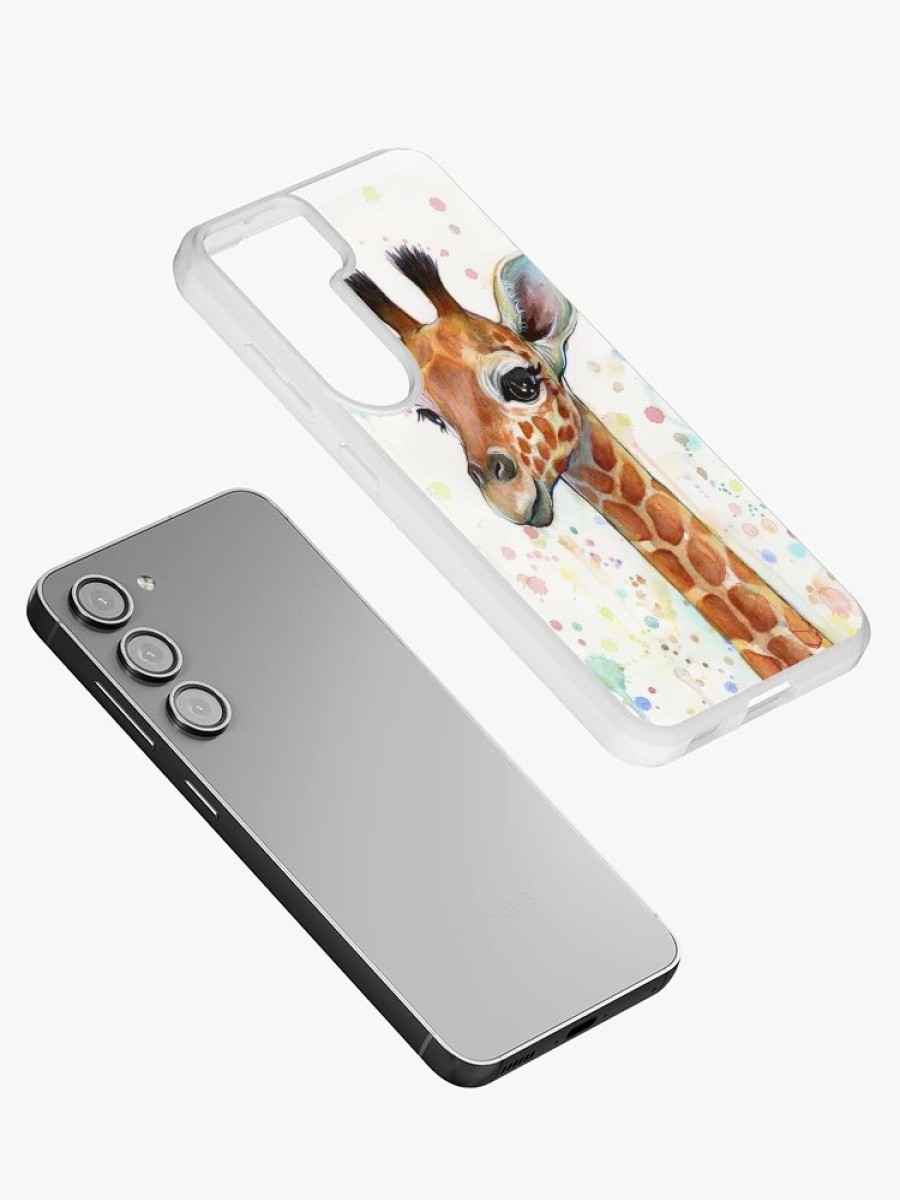 Redbubble Baby Giraffe Watercolor Painting, Nursery Art Samsung Galaxy Phone Case Wholesale