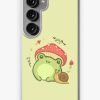 Redbubble Cute Kawaii Frog With Toadstool Mushroom Hat And Snail: Cottagecore Aesthetic Love Samsung Galaxy Phone Case New