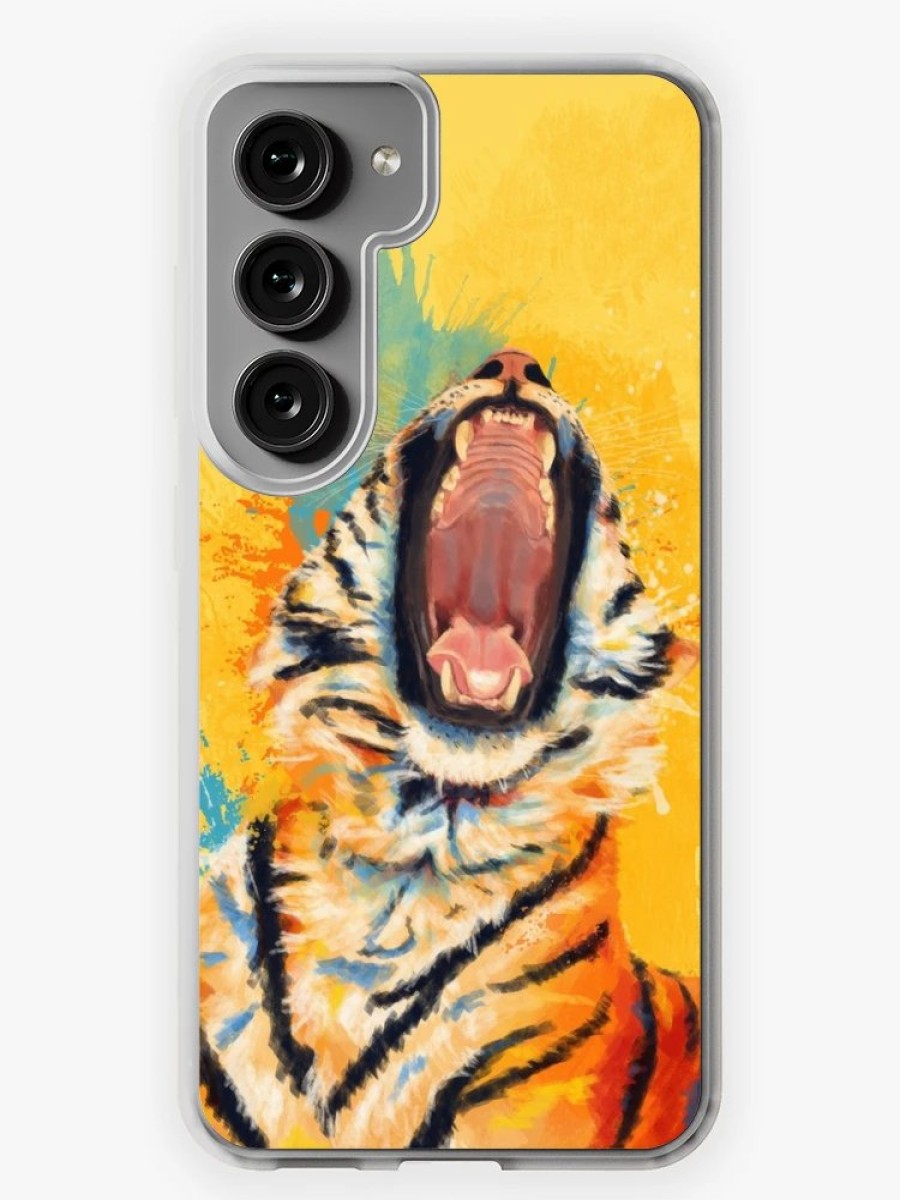 Redbubble Wild Yawn Tiger Portrait Samsung Galaxy Phone Case Wholesale