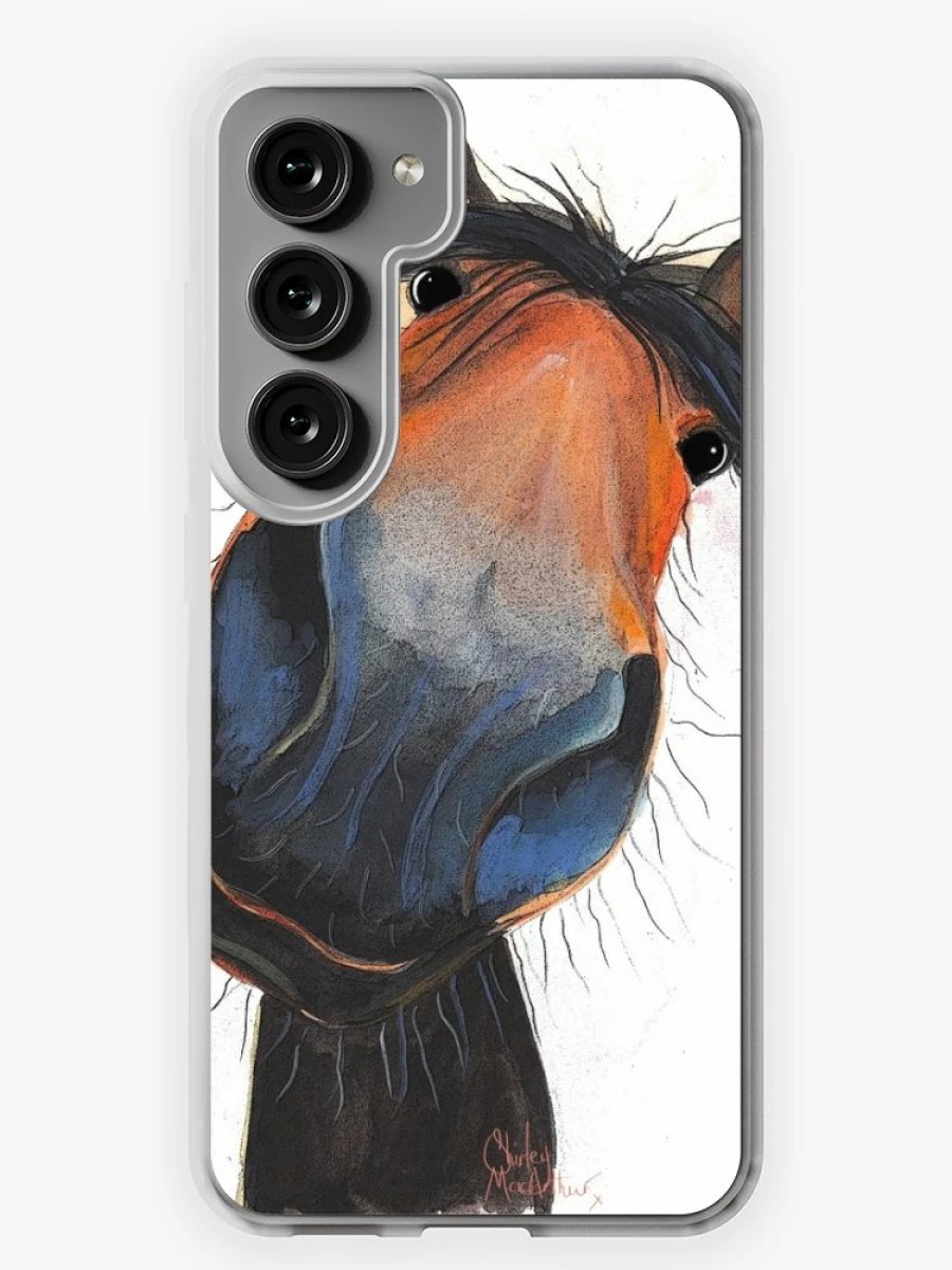 Redbubble Horse Print 'Happy Dave' By Shirley Macarthur Samsung Galaxy Phone Case Best