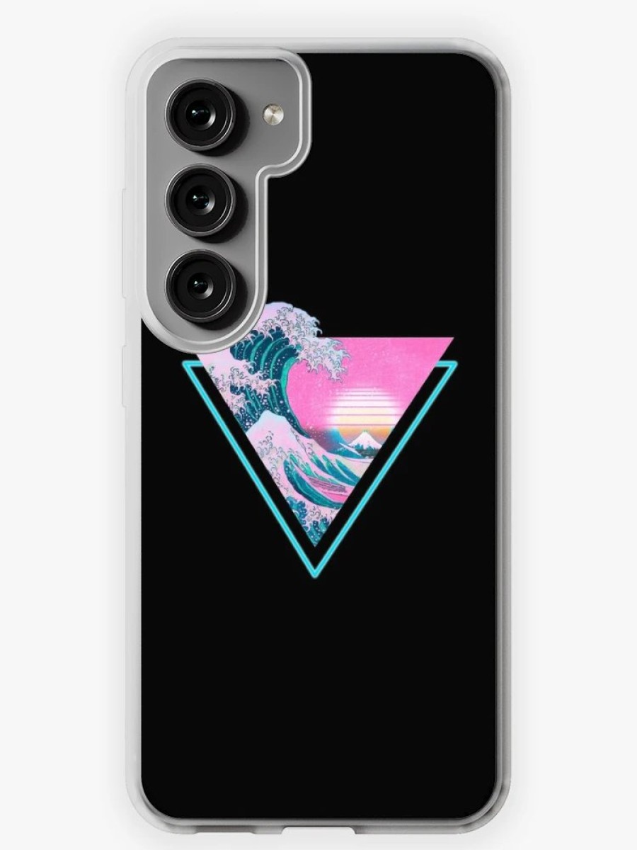 Redbubble Vaporwave Aesthetic Great Wave Retro Triangle Samsung Galaxy Phone Case Hot