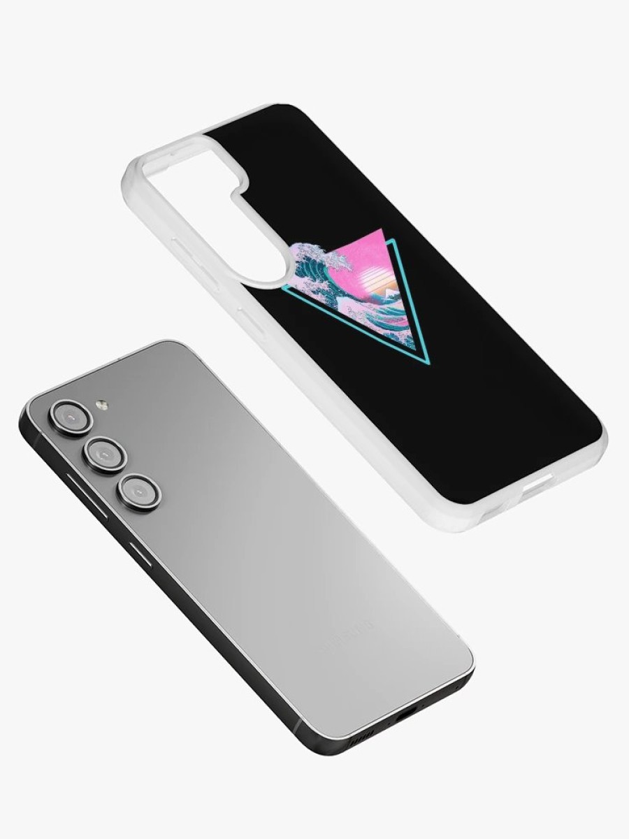 Redbubble Vaporwave Aesthetic Great Wave Retro Triangle Samsung Galaxy Phone Case Hot