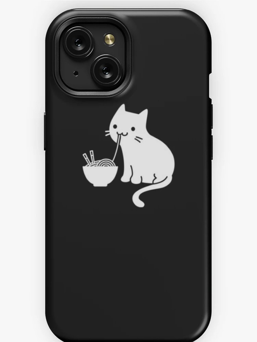 Redbubble Cute Cat Eating Ramen Iphone Case New