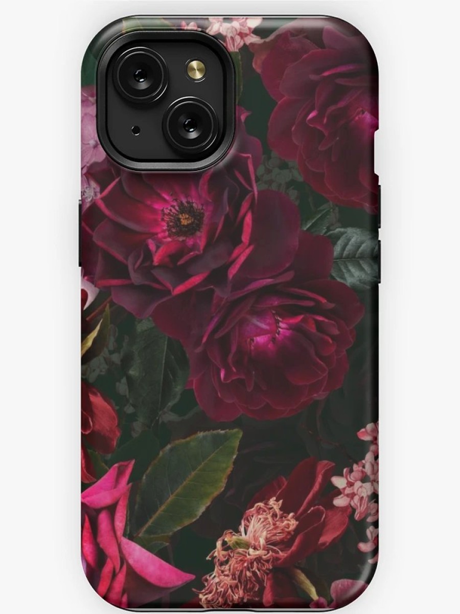 Redbubble Antique Midnight Botanical Flower Rose Botanical Night Garden Iphone Case Hot