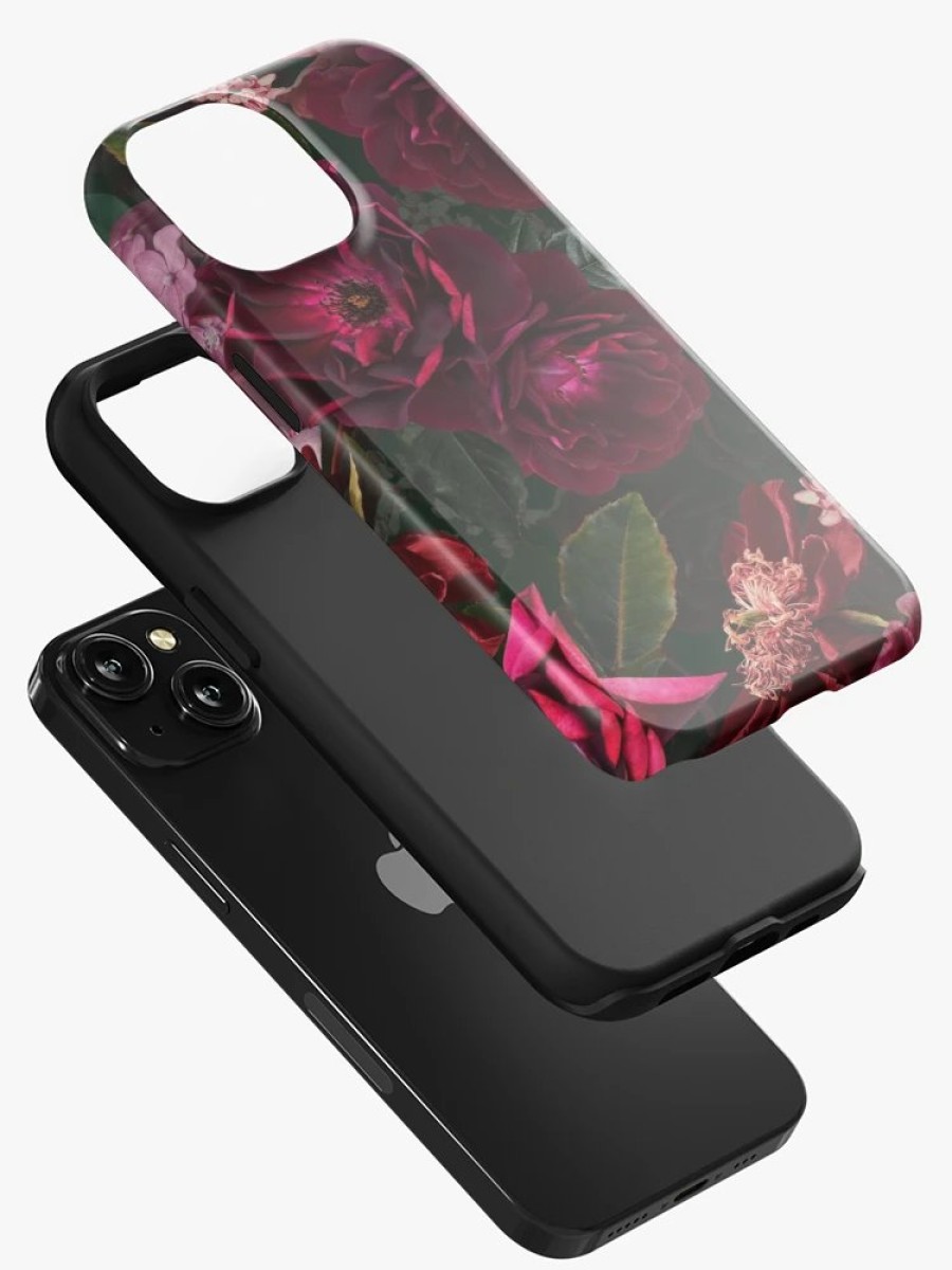 Redbubble Antique Midnight Botanical Flower Rose Botanical Night Garden Iphone Case Hot