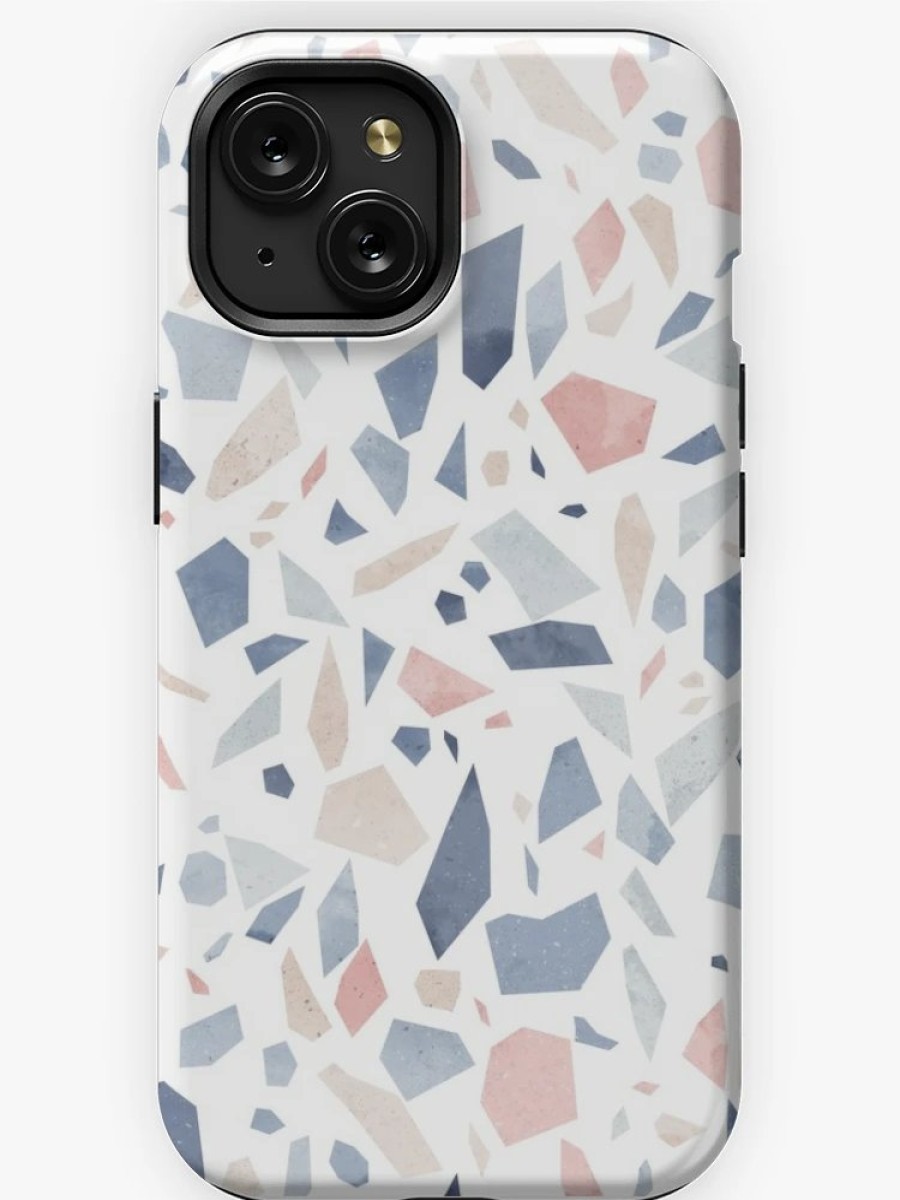 Redbubble Vintage Pastel Blue Pink Beige Geometric Terrazzo Pattern Iphone Case Best