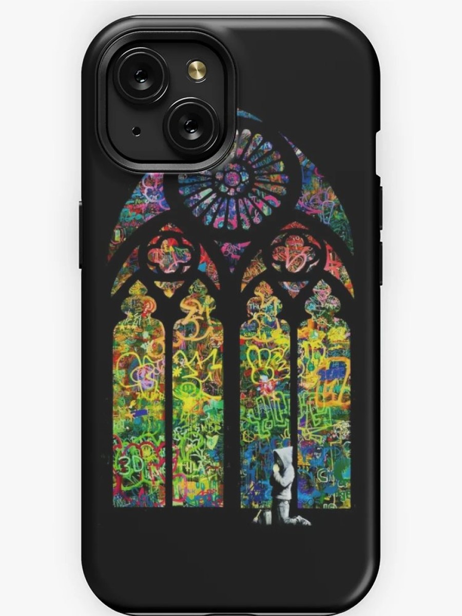 Redbubble Banksy Stained Glass Church Window Iphone Case Best