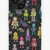 Redbubble Robots In Space - Black - Fun Pattern By Cecca Designs Iphone Case New