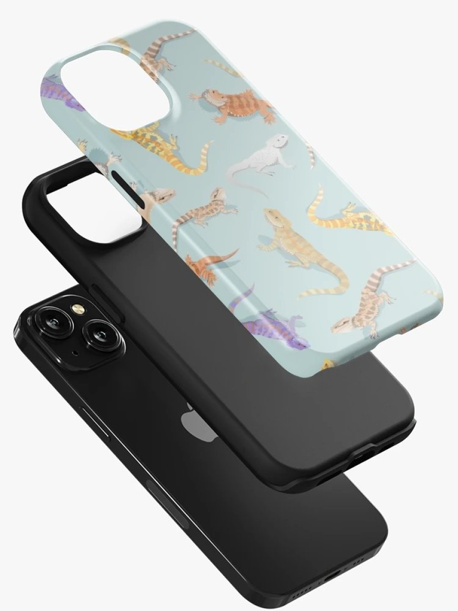 Redbubble Bearded Dragon Blue Scatter Pattern Iphone Case New