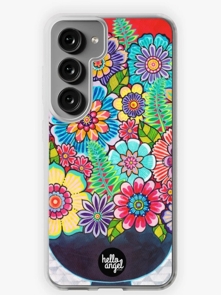 Redbubble Blooms On Red Samsung Galaxy Phone Case Online