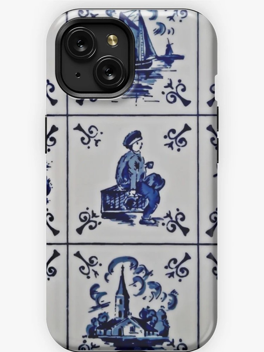 Redbubble Vintage Delft Tile In Blue And White. Iphone Case Wholesale