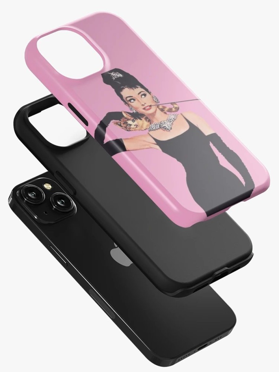 Redbubble Audrey Hepburn ( Holly Golightly) Breakfast Of Tiffany'S With Cat Iphone Case Clearance