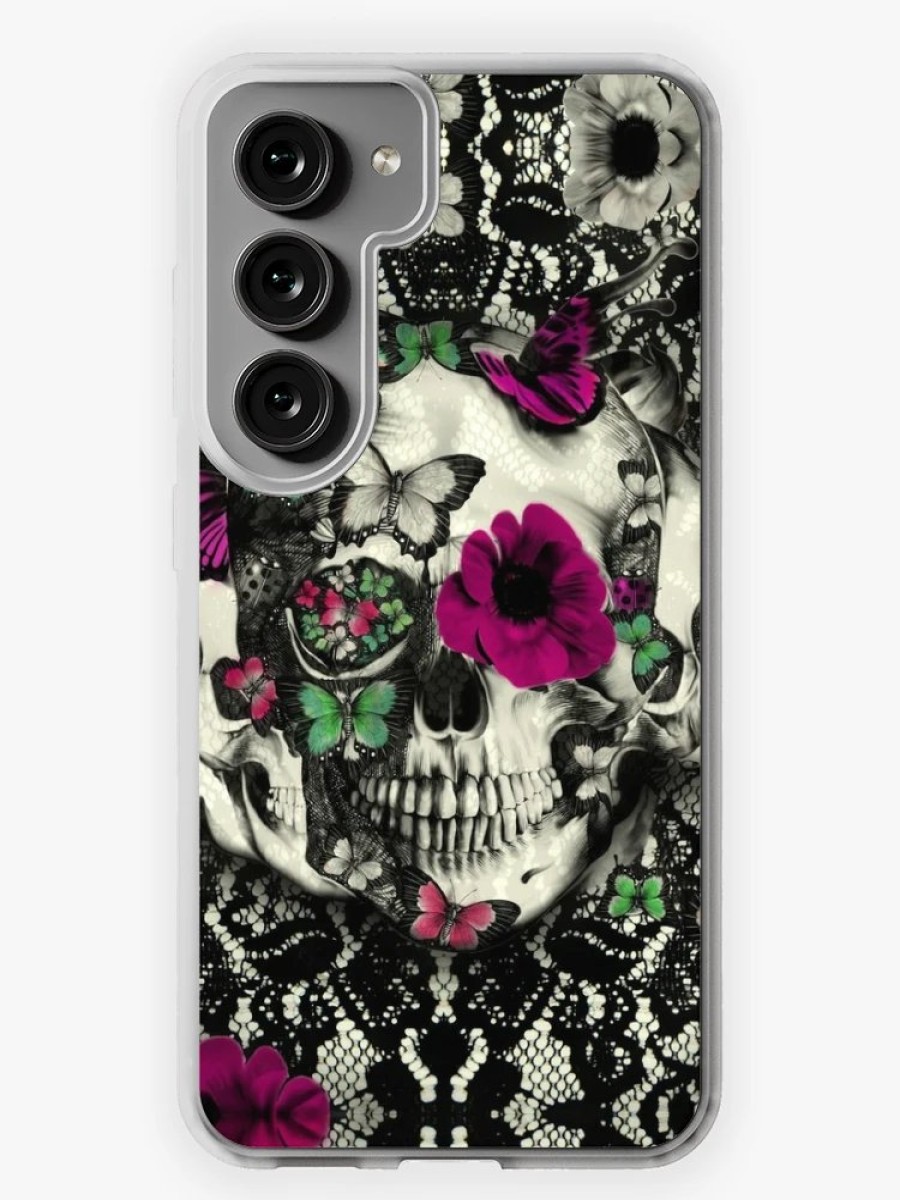 Redbubble Victorian Gothic Lace Skull Samsung Galaxy Phone Case Hot