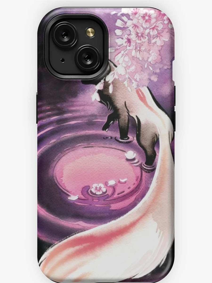 Redbubble Rose Moon Sakura Blossom Fox Iphone Case Hot