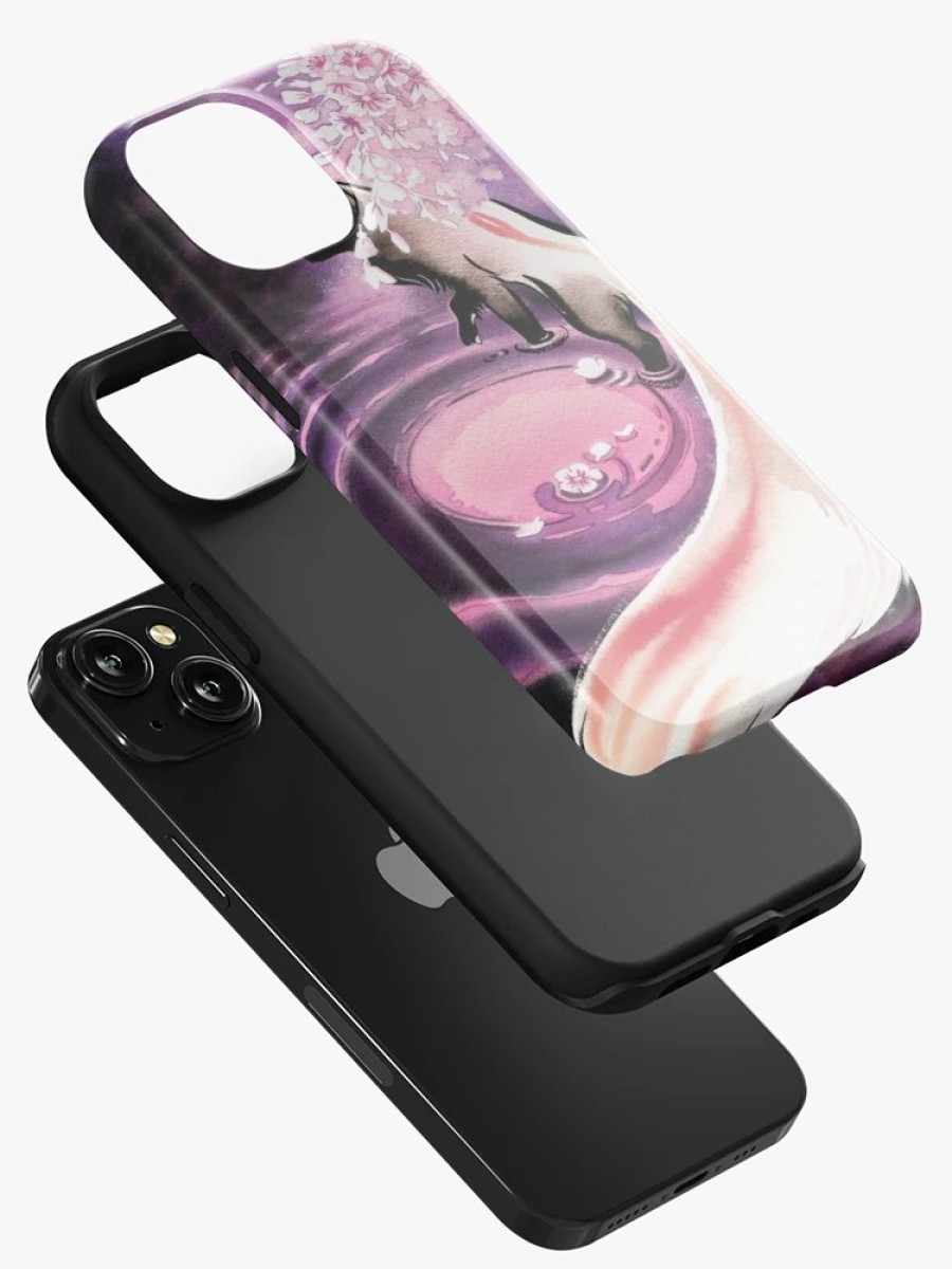 Redbubble Rose Moon Sakura Blossom Fox Iphone Case Hot