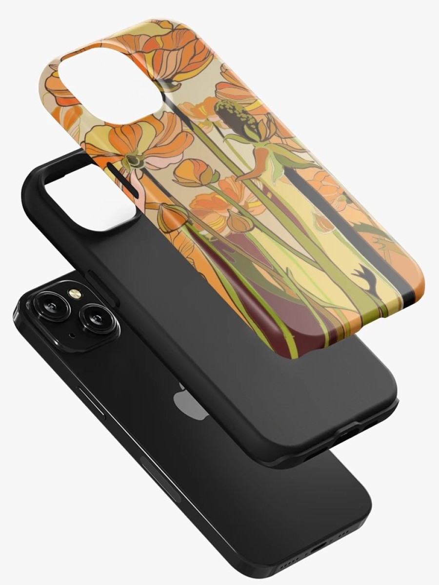 Redbubble 70S Retro California Poppies - Vintage, Boho, Orange, Vintage Iphone Case Best